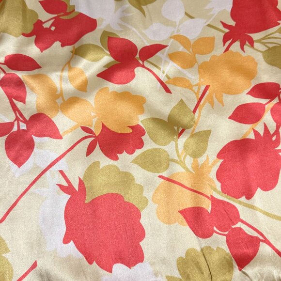 Amanda Smith Silk-Cotton Blend Cardigan Sweater XL Orange Floral-Lined Interior - Picture 12 of 13